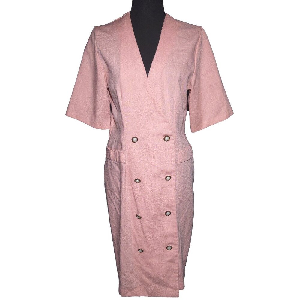 Vintage CB New York Pink Midi Dress, Size 8P